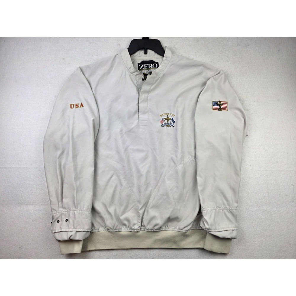 Oakland Hills Ryder Cup USA Zero Restriction 1/4 Zip Beige Pullver Jacket Size L